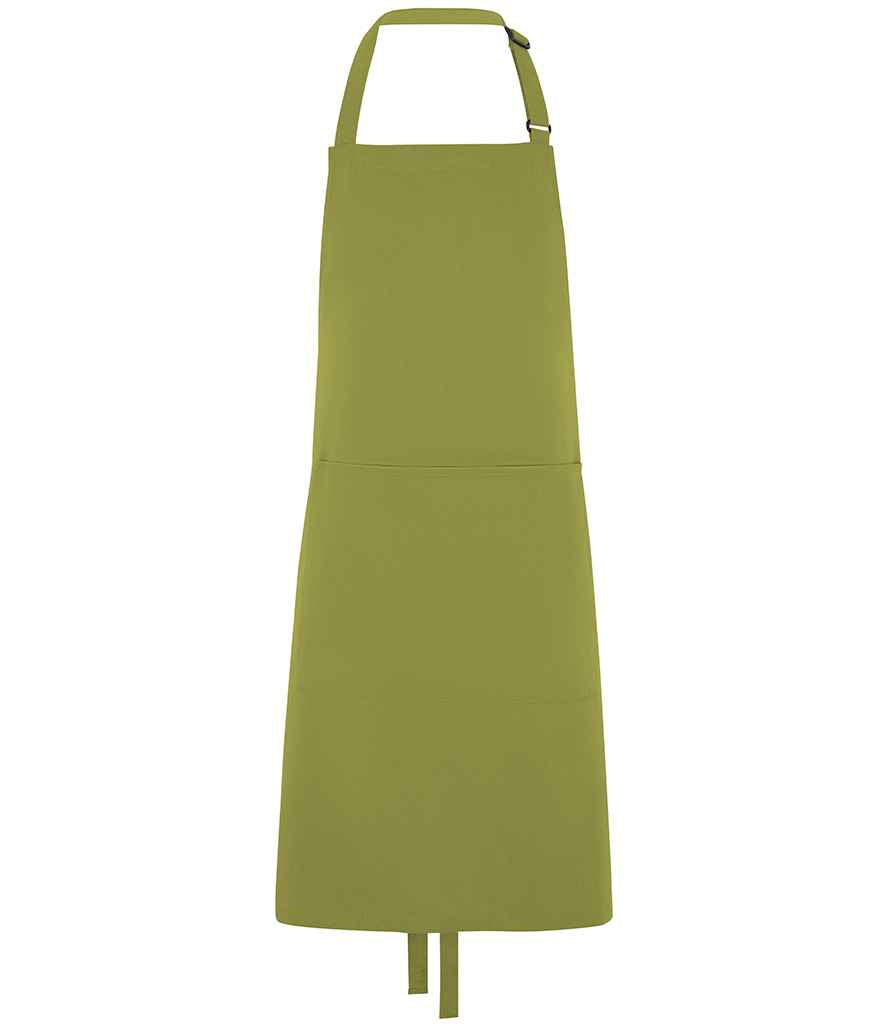 Dennys Polyester Bib Apron with Pocket - Light Olive