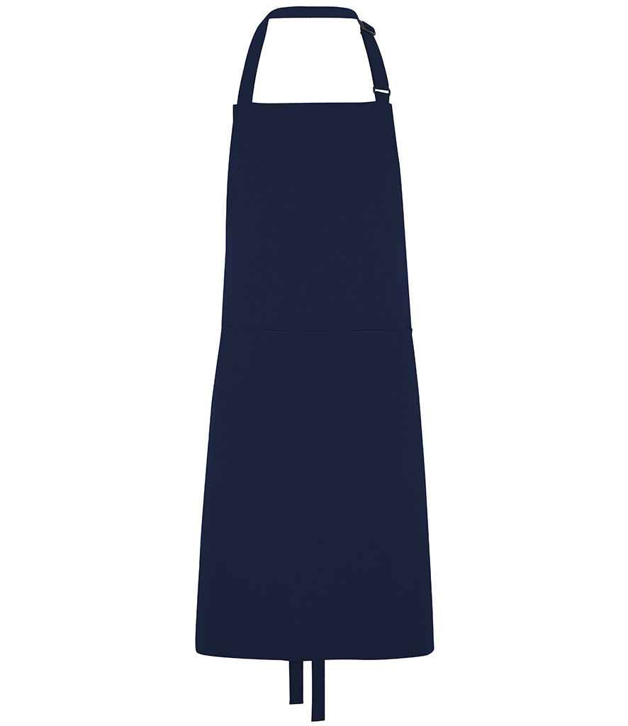 Dennys Polyester Bib Apron with Pocket - Navy