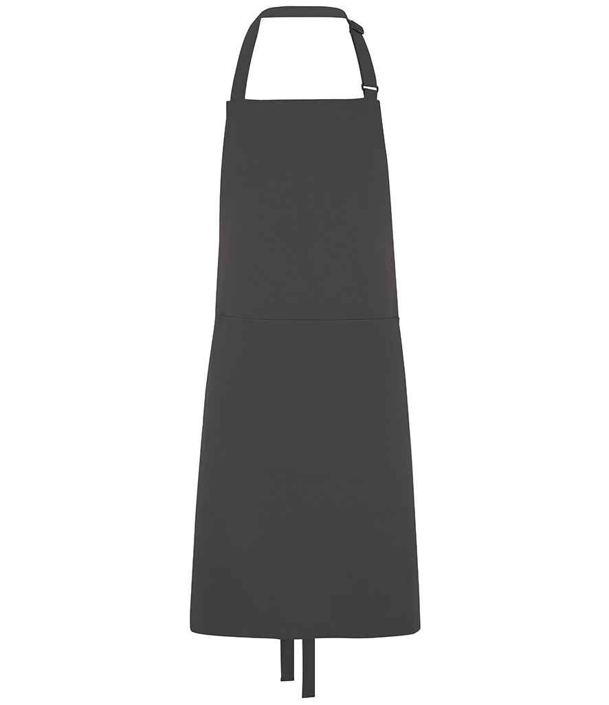 Dennys Polyester Bib Apron with Pocket - Storm Grey