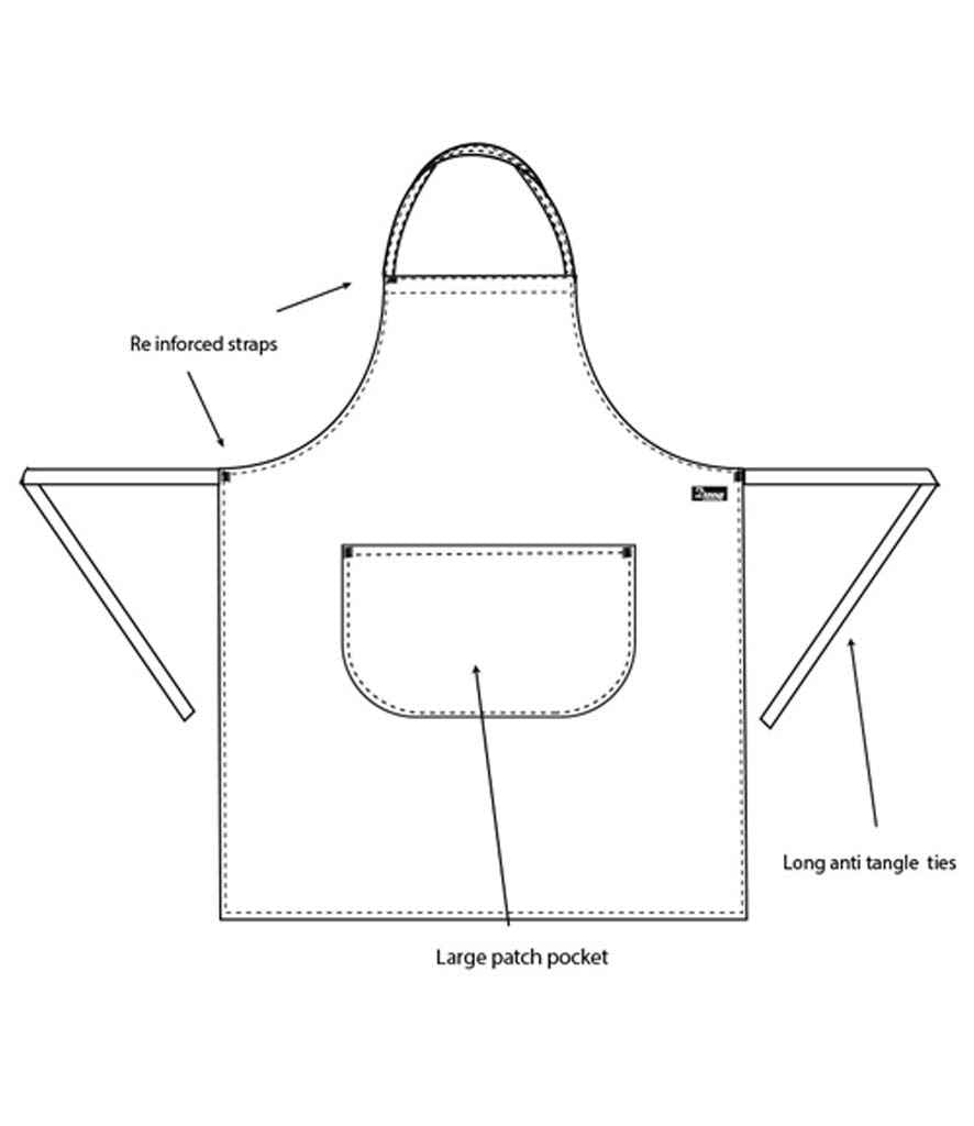 Dennys Bib Apron with Pocket - Black