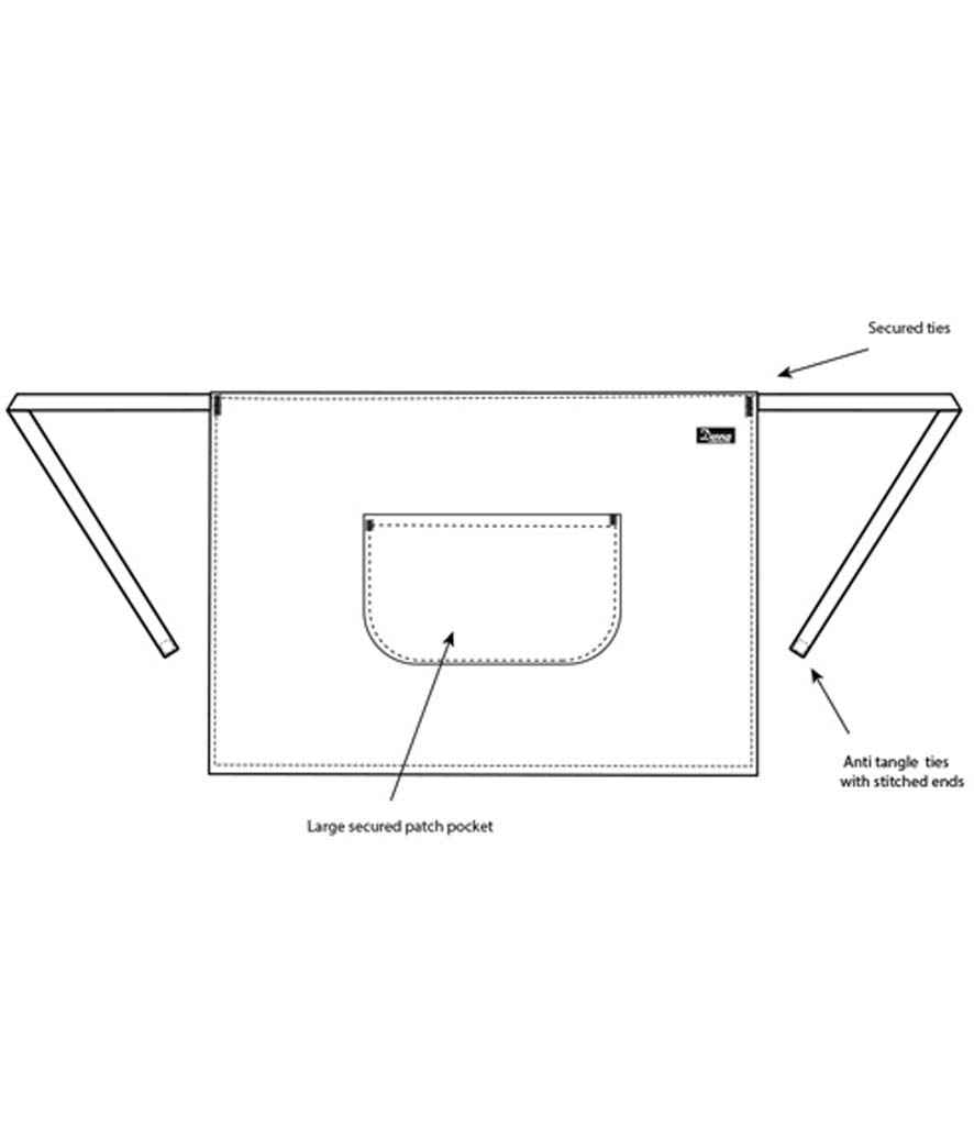 Dennys Waist Apron with Pocket - Black