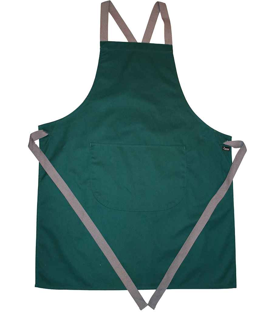 Dennys Cross Back Apron - Bottle Green