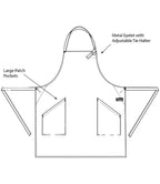 Dennys Canvas Apron with Metal Eyelets - Black