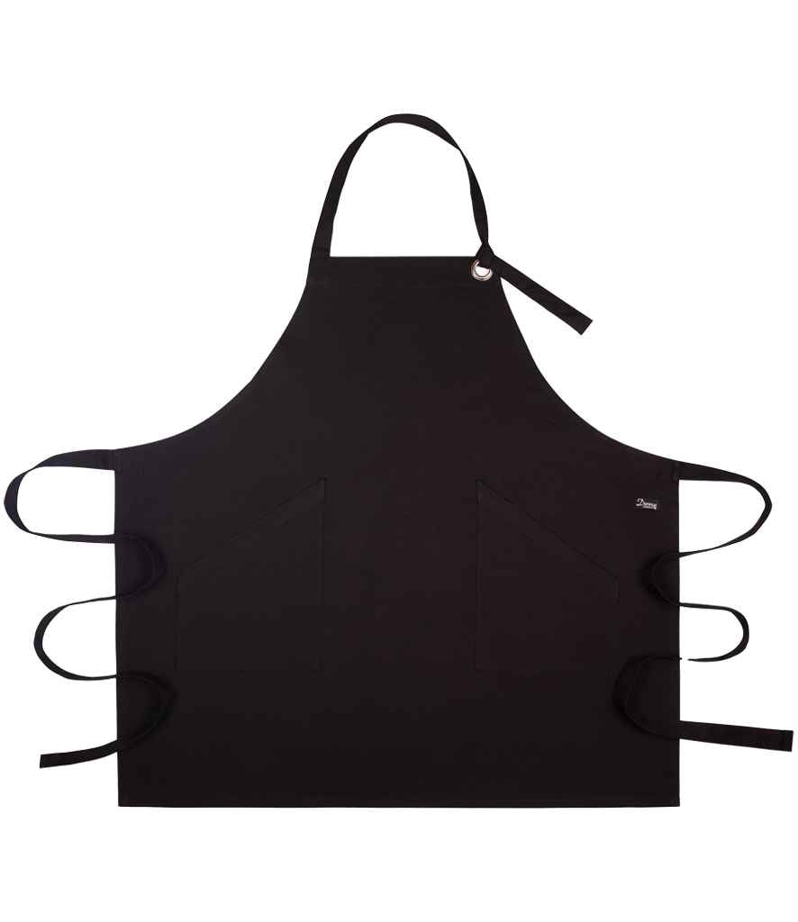 Dennys Canvas Apron with Metal Eyelets - Black