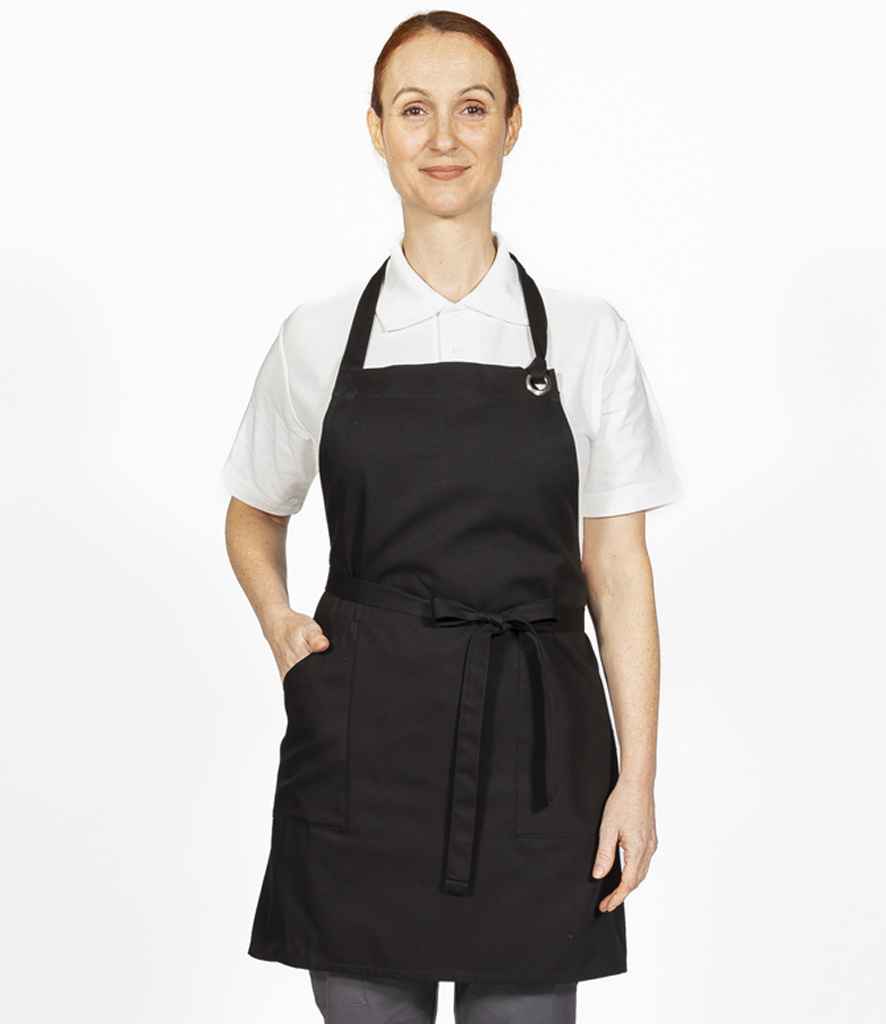 Dennys Canvas Apron with Metal Eyelets - Black