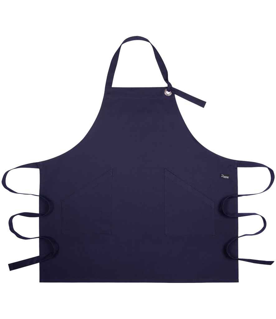 Dennys Canvas Apron with Metal Eyelets - Navy