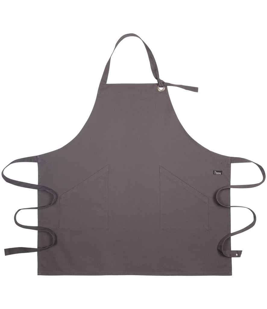 Dennys Canvas Apron with Metal Eyelets - Storm Grey