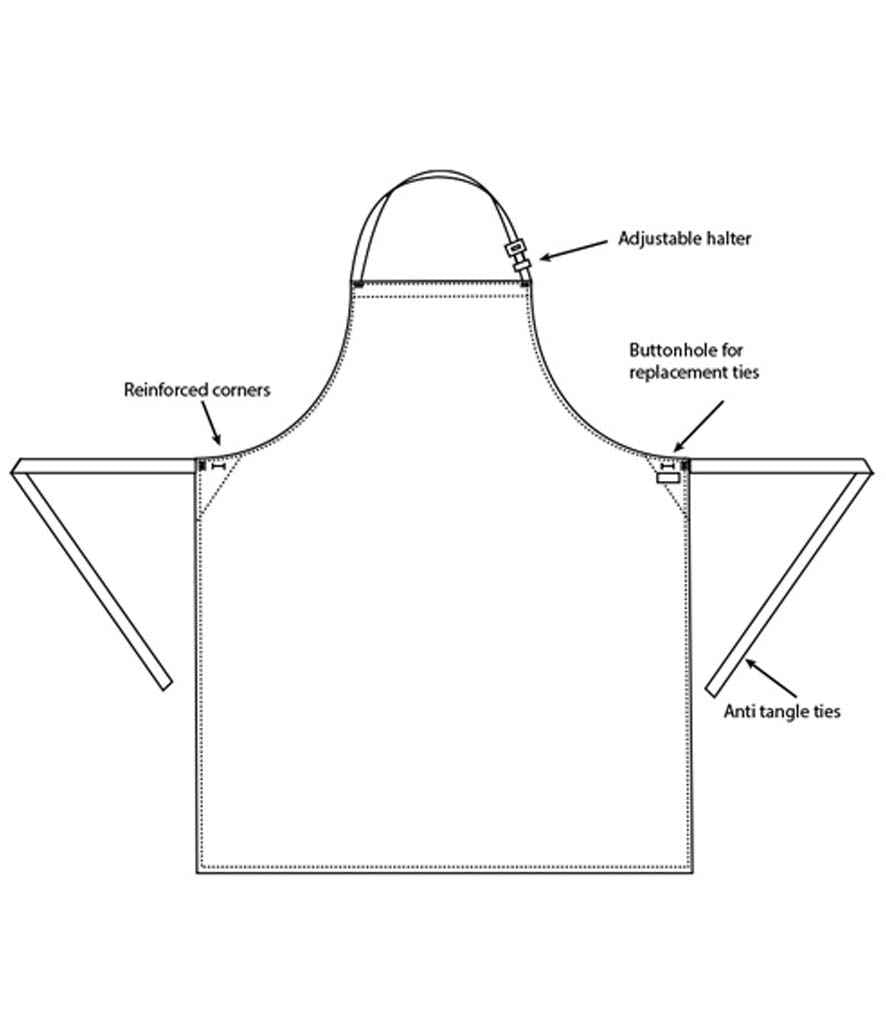 Dennys Stripe Bib Apron - Navy/White