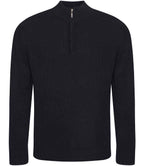 Ecologie Unisex Wakhan Zip Neck Sustainable Sweater - Black