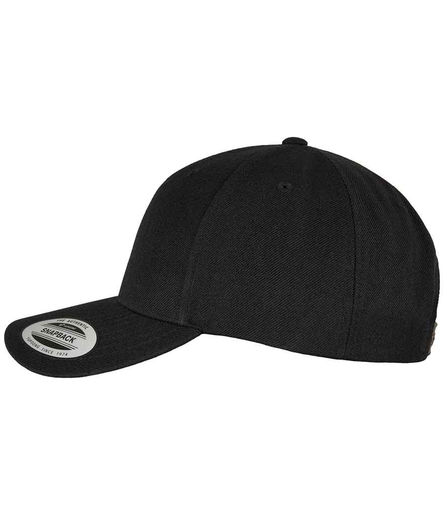 Flexfit 5 Panel Premium Curved Snapback - Black