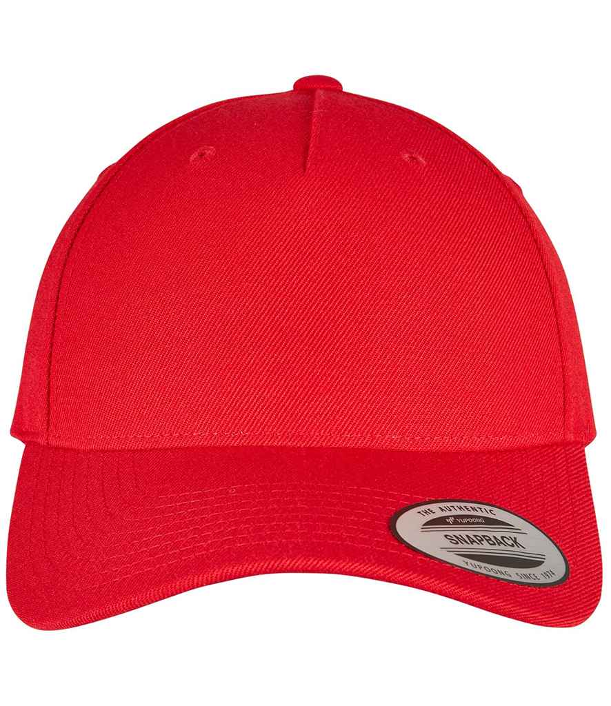 Flexfit 5 Panel Premium Curved Snapback - Red