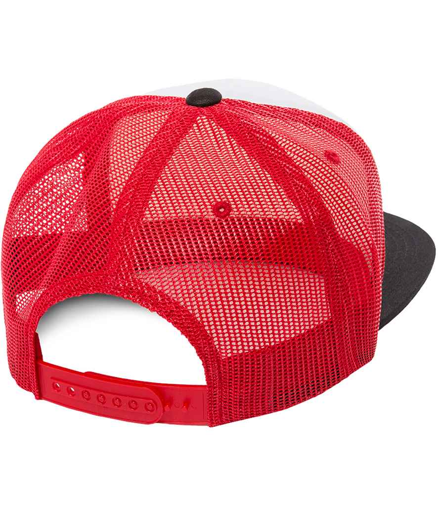 Flexfit Foam Trucker Cap - Black/White/Red