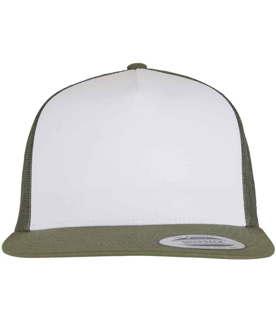 Flexfit Contrast Trucker Cap - Olive Green/White/Loden