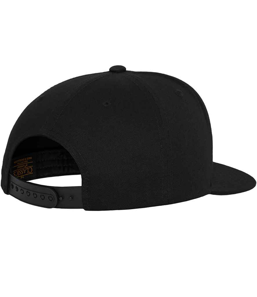 Flexfit Classic 5 Panel Snapback Cap - Black/Black