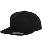 Flexfit Classic 5 Panel Snapback Cap - Black