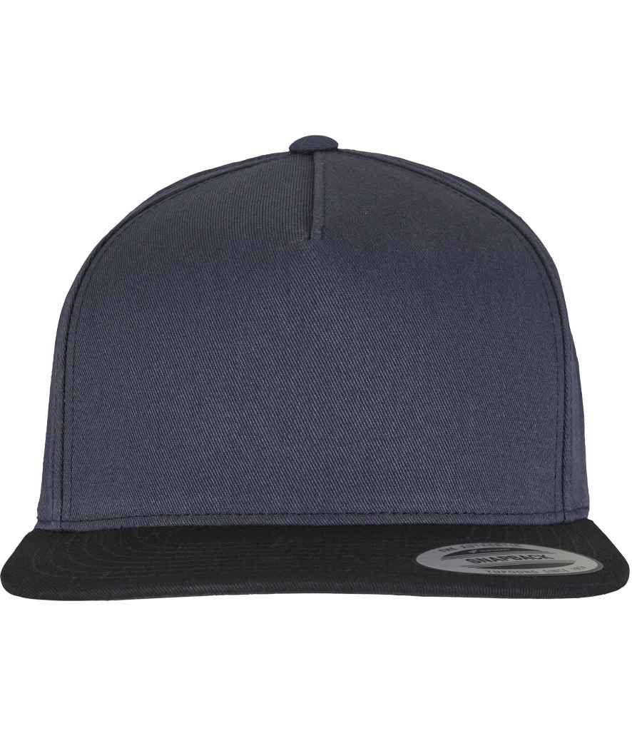 Flexfit Classic 5 Panel Snapback Cap - Navy/Black