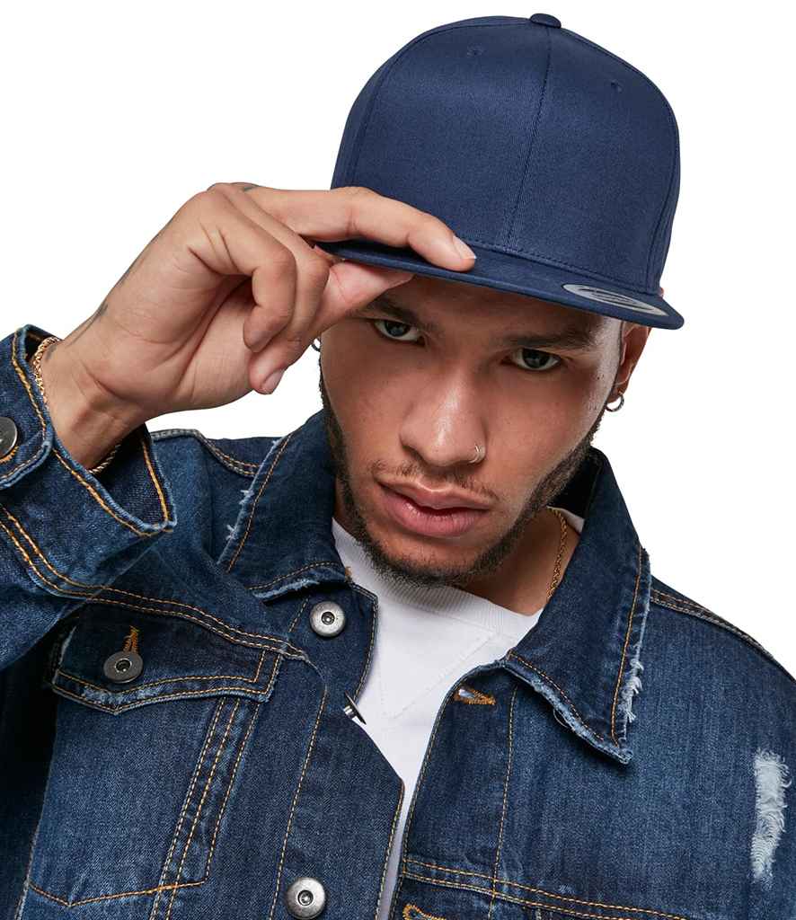 Flexfit Cotton Snapback Cap - Navy