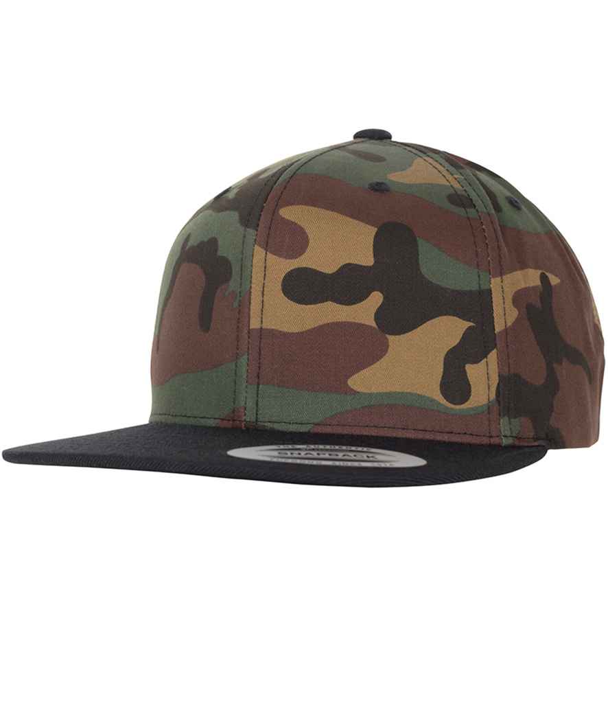 Flexfit Two Tone Classic Camo Snapback Cap - Green Camo/Black