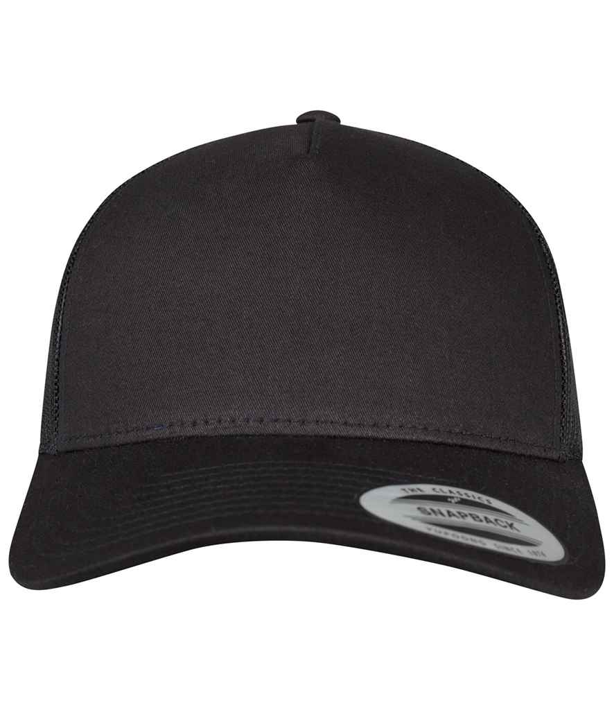 Flexfit 5 Panel Retro Trucker Cap - Black
