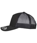 Flexfit 5 Panel Retro Trucker Cap - Black