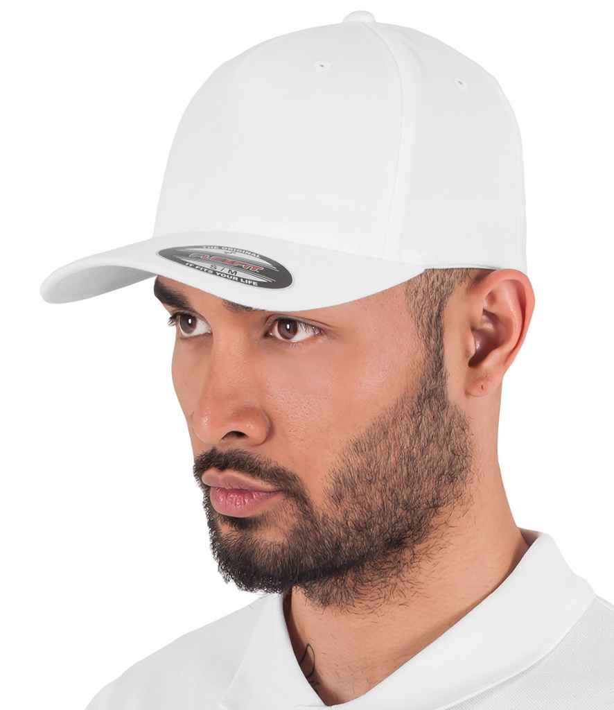 Flexfit 5 Panel Cap - White