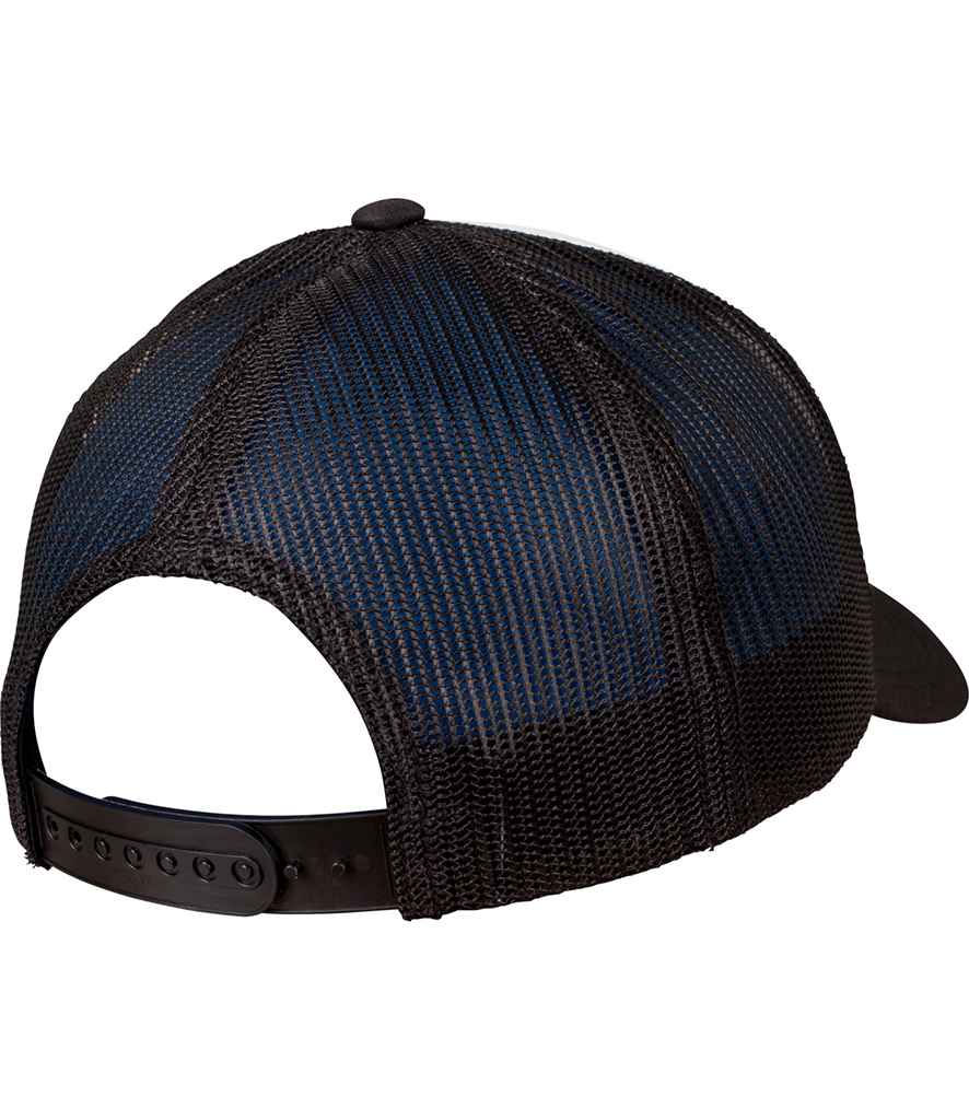 Flexfit Retro Coloured Front Trucker Cap - Black/White