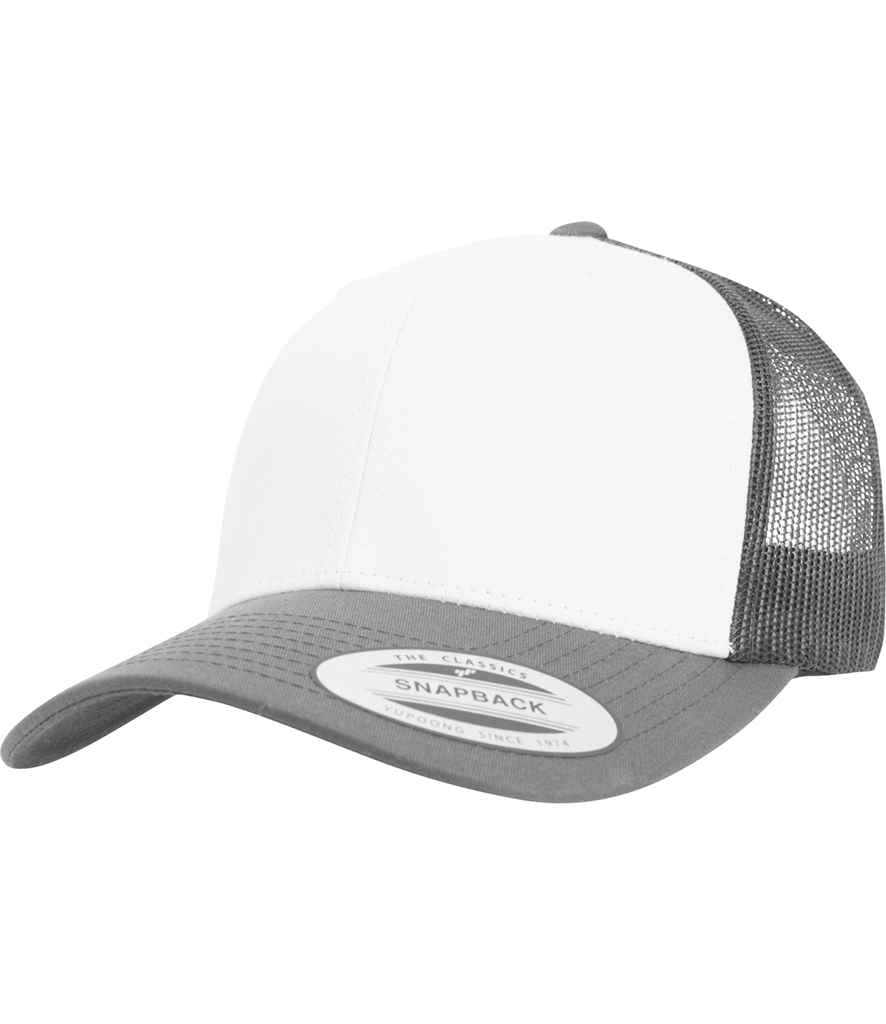 Flexfit Retro Coloured Front Trucker Cap - Dark Grey/White