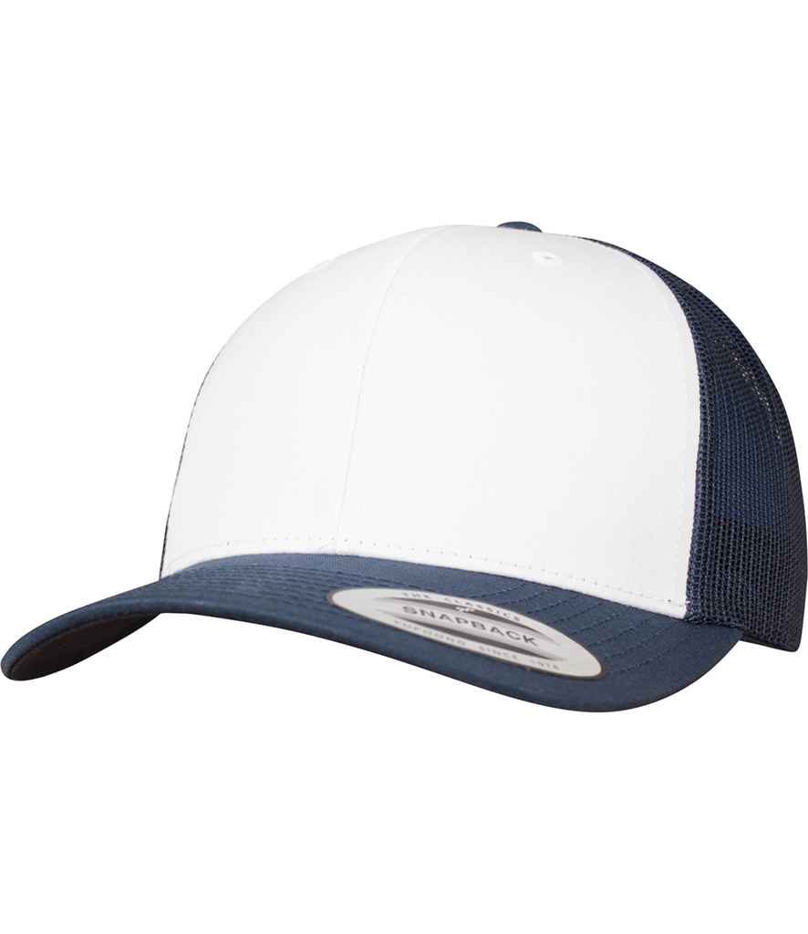 Flexfit Retro Coloured Front Trucker Cap - Navy/White