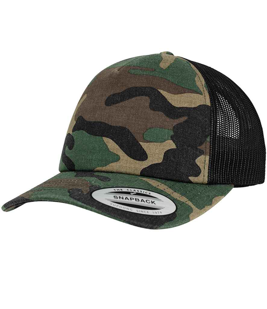 Flexfit Classic Camo Trucker Cap - Wood Camo/Black