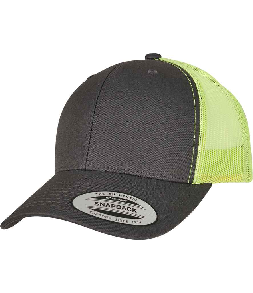 Flexfit Retro Trucker Two Tone Cap - Charcoal/Neon Green