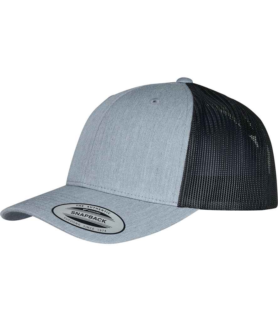 Flexfit Retro Trucker Two Tone Cap - Heather Grey/Black