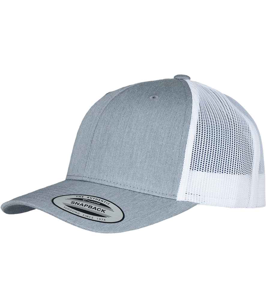 Flexfit Retro Trucker Two Tone Cap - Heather Grey/White