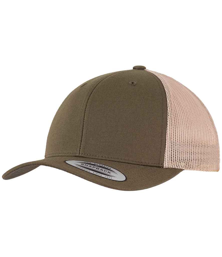 Flexfit Retro Trucker Two Tone Cap - Moss green/khaki