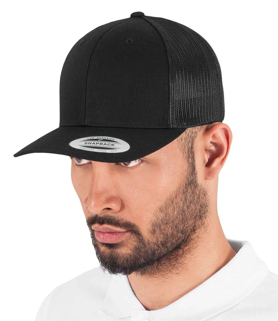 Flexfit Retro Trucker Cap - Black