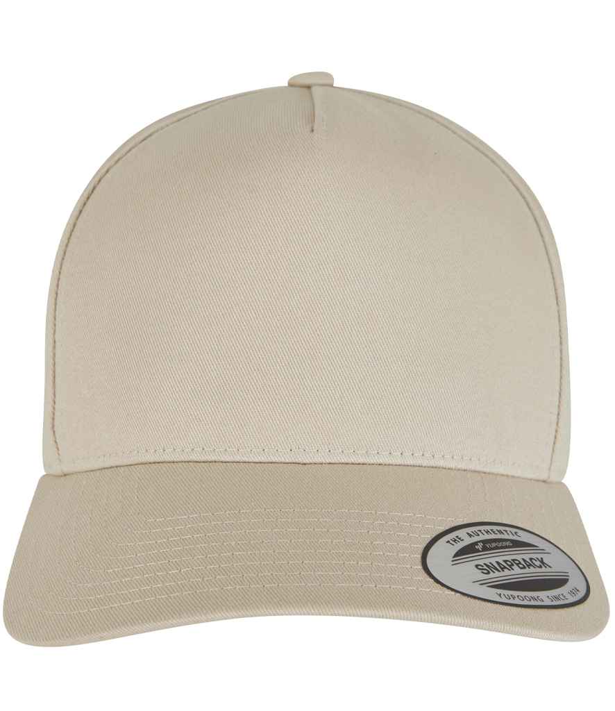 Flexfit 5 Panel Curved Classic Snapback Cap - Beige