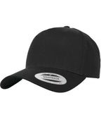 Flexfit 5 Panel Curved Classic Snapback Cap - Black