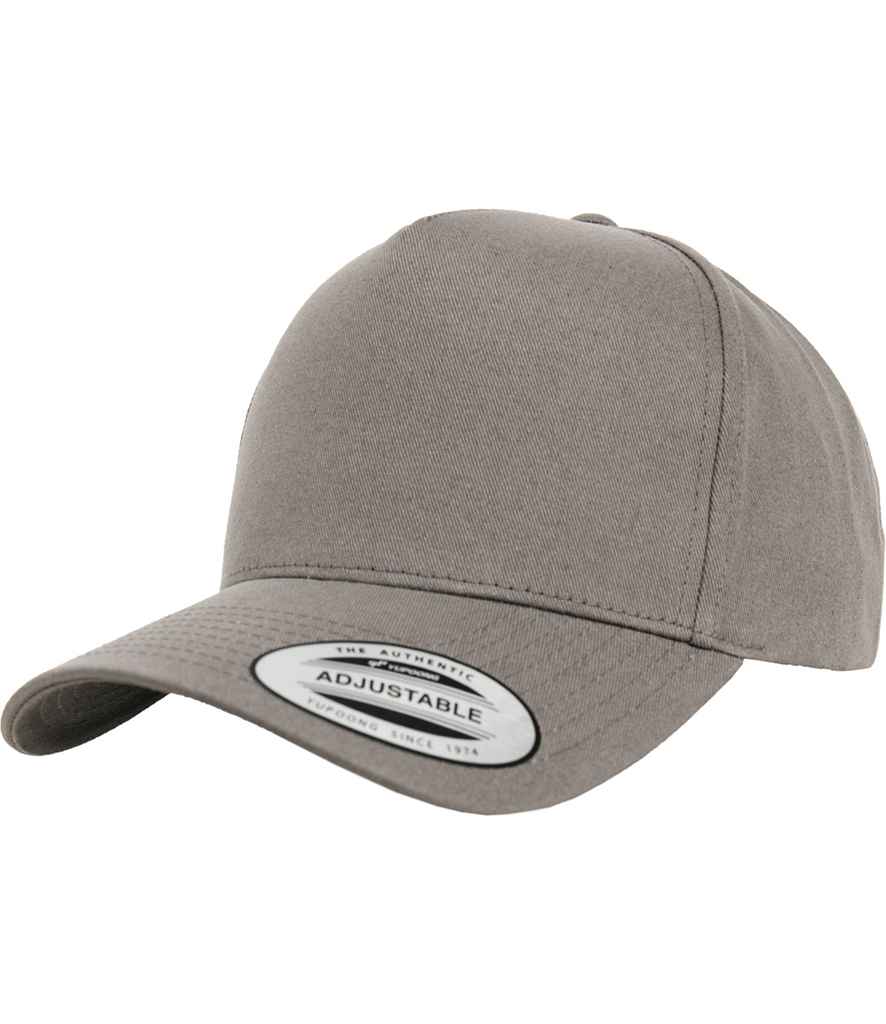 Flexfit 5 Panel Curved Classic Snapback Cap - Grey