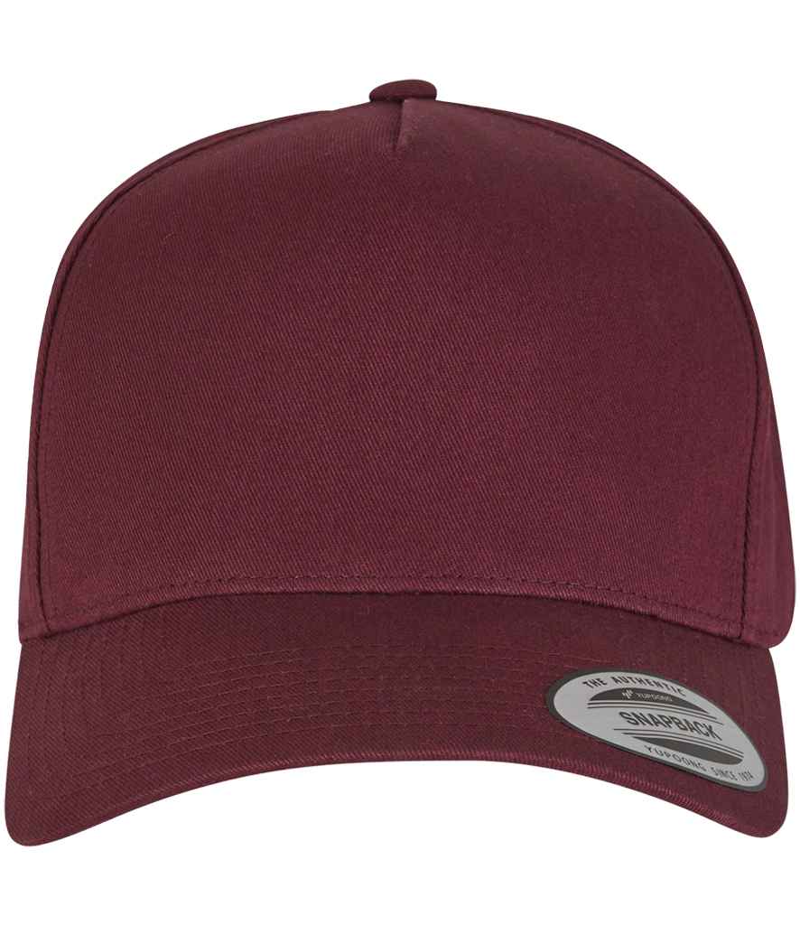 Flexfit 5 Panel Curved Classic Snapback Cap - Maroon