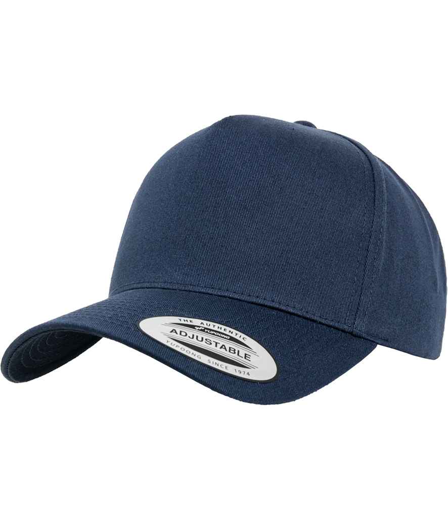 Flexfit 5 Panel Curved Classic Snapback Cap - Navy