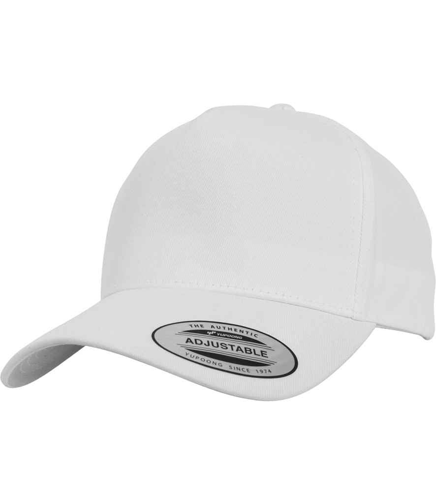 Flexfit 5 Panel Curved Classic Snapback Cap - White