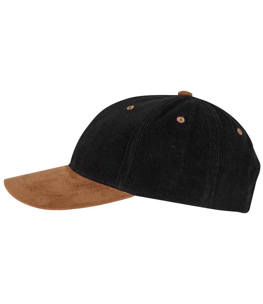 Flexfit Corduroy Suade Cap - Black/Caramel