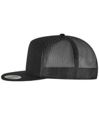 Flexfit 7 Panel Trucker Cap - Black
