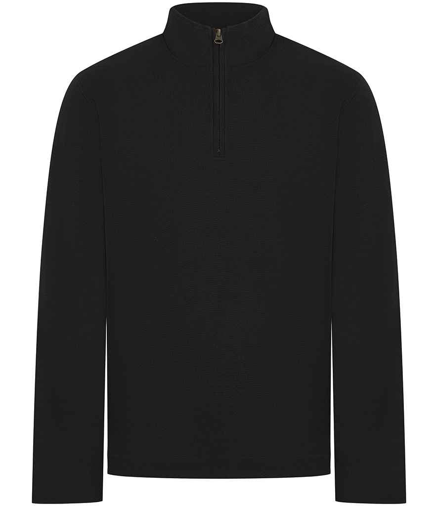Front Row Premium Piqué 1/4 Zip Top - Black