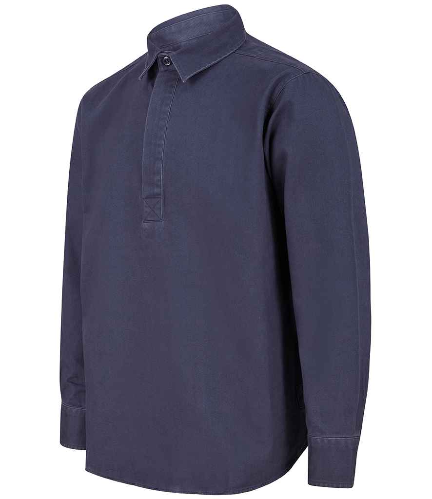 Front Row Pullover Drill Shirt - Washed Navy