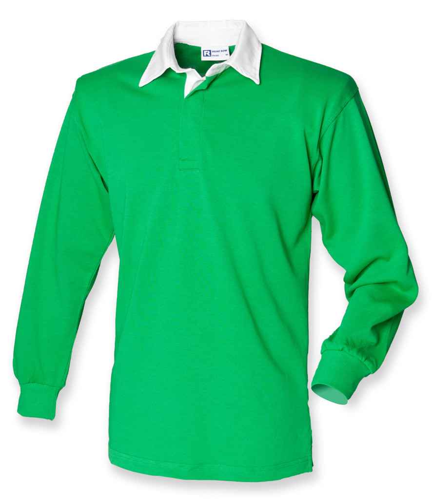 Front Row Classic Rugby Shirt - Bright Green/White