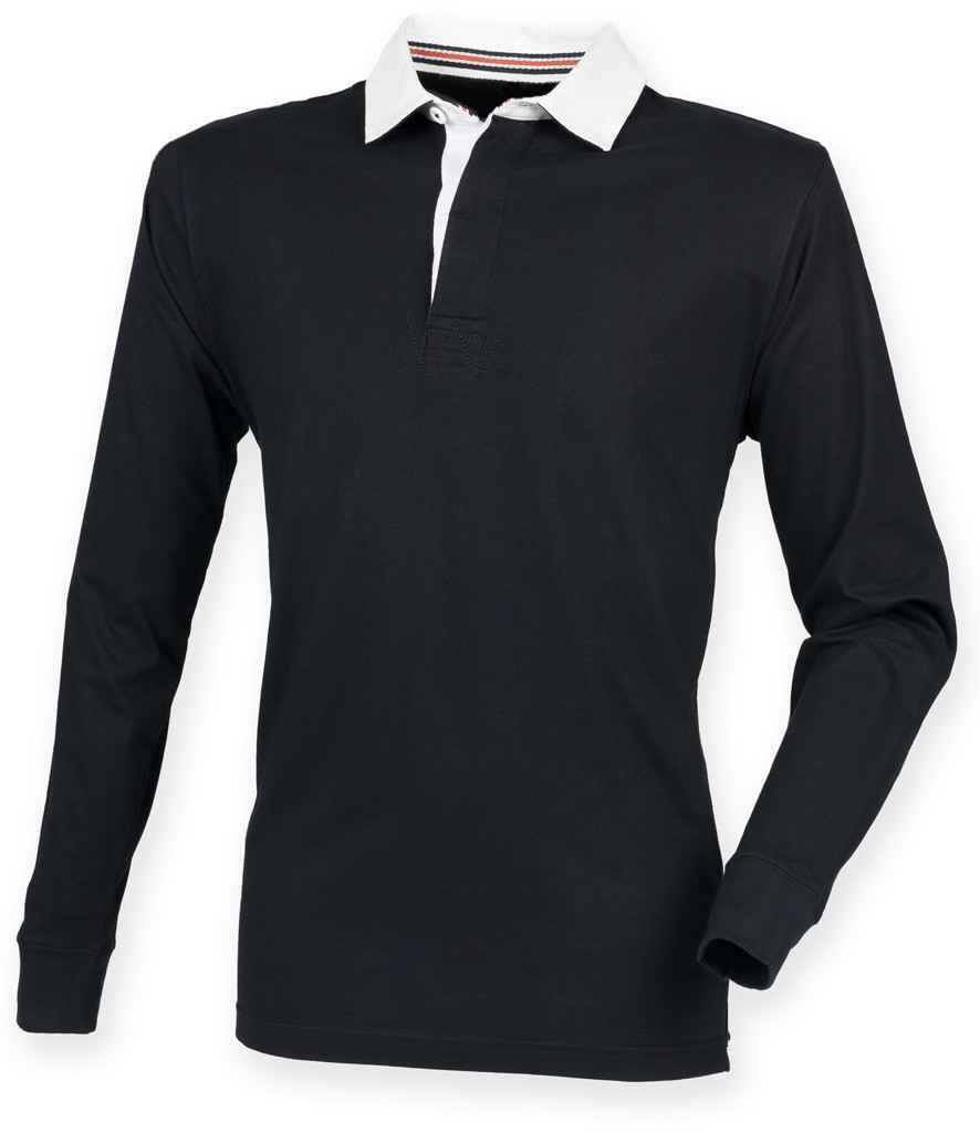Front Row Premium Superfit Rugby Shirt - Black