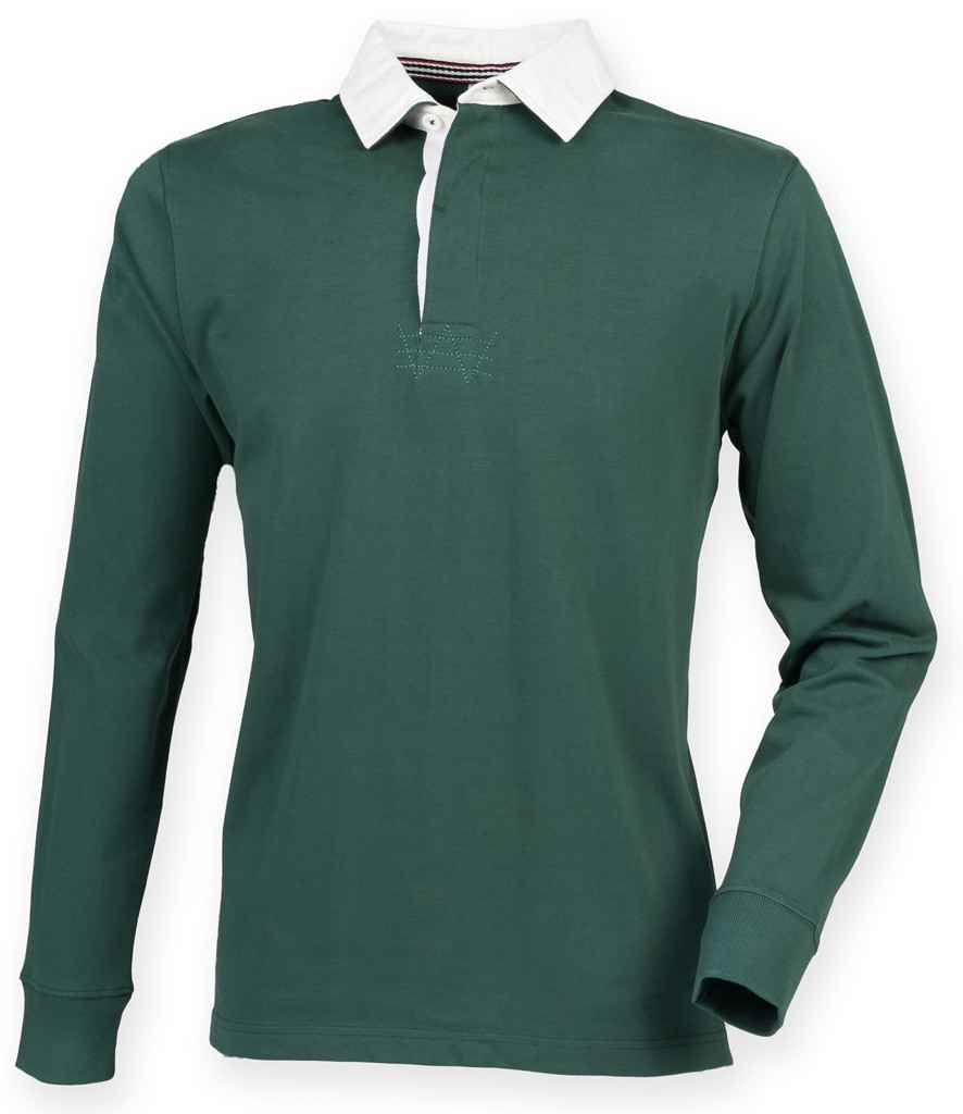 Front Row Premium Superfit Rugby Shirt - Bottle Green