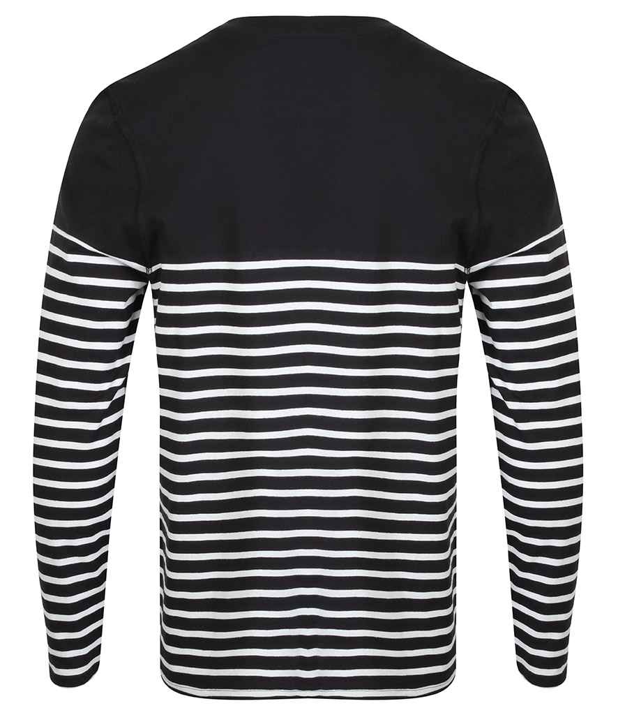 Front Row Unisex Long Sleeve Breton Striped T-Shirt - Navy/White