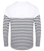 Front Row Unisex Long Sleeve Breton Striped T-Shirt - White/Navy