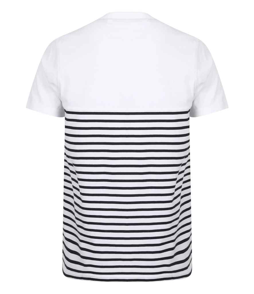 Front Row Unisex Breton Striped T-Shirt - White/Navy